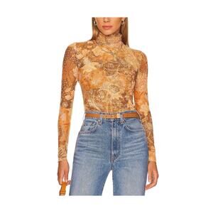 Misa Los Angeles 'Nadia' Gold Polyester  Top Size S